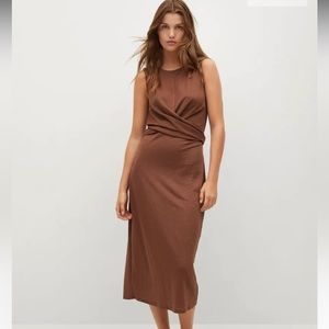 Elegant Brown Midi Dress
